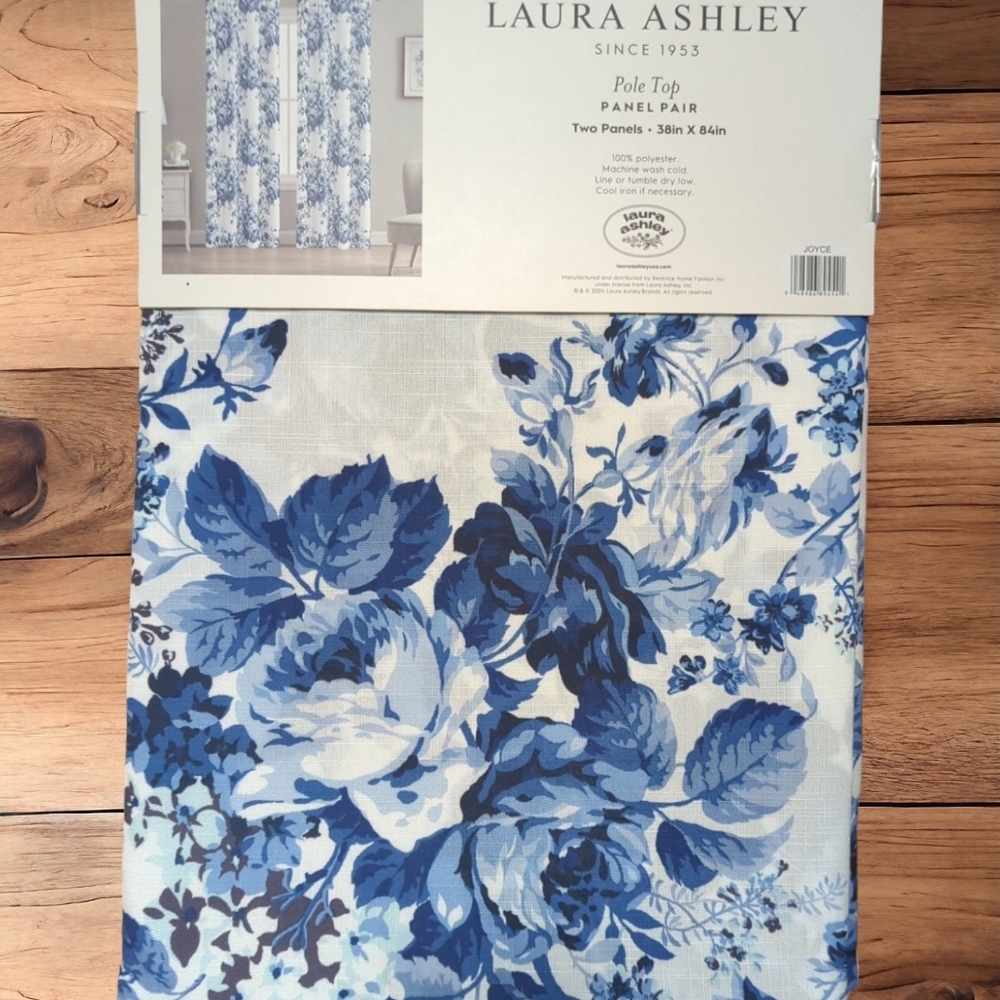 2 pc LAURA ASHLEY Drapes - 36Wx84L each - Picture 4 of 12